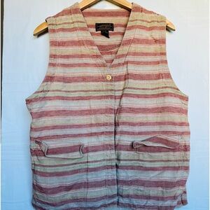 Eddie Bauer Boho Linen Vest Size S